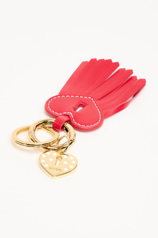 Leren Sleutelhanger Fringes - Rood