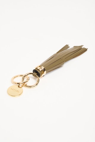 Leren Sleutelhanger Tassel - Kaki