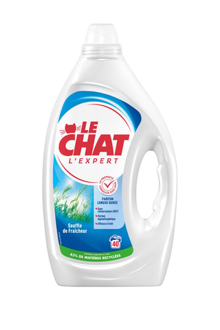 4 x Lessive l'Expert Souffle de Fraîcheur Le Chat - 40 Lavages - 1,9 l