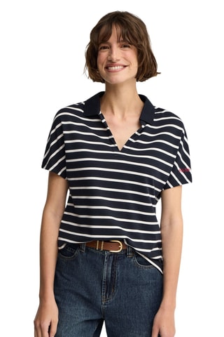 Polo regular - Bleu marine et écru