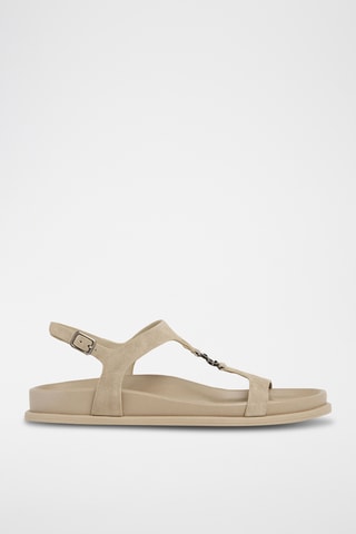 Sandales en cuir de chèvre nubuck - Écru