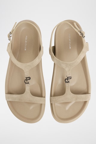 Sandales en cuir de chèvre nubuck - Écru