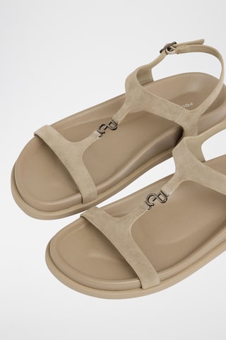 Sandales en cuir de chèvre nubuck - Écru