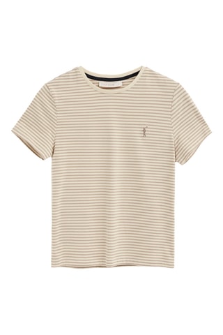 T-shirt regular - Écru et marron clair