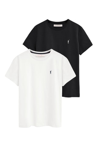 2 T-shirts regular - Blanc et noir