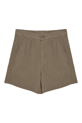 Short relaxed en lin - Taupe