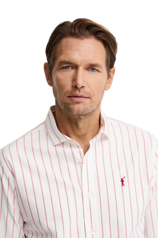 Chemise regular - Écru et rouge