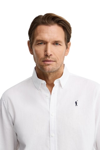 Chemise regular en lin - Blanc
