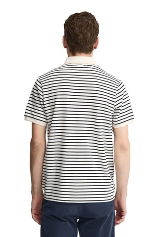 Polo regular - Écru et bleu marine