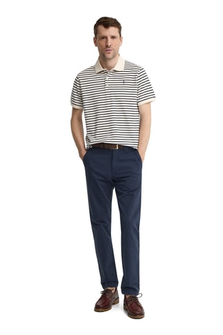 Polo regular - Écru et bleu marine