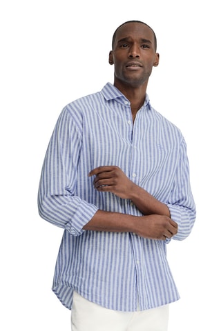 Chemise regular en lin - Bleu