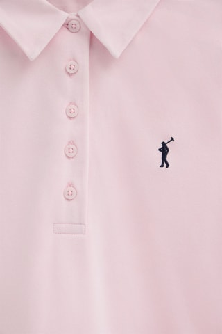 3 polos slim - Blanc, rose clair et bleu marine