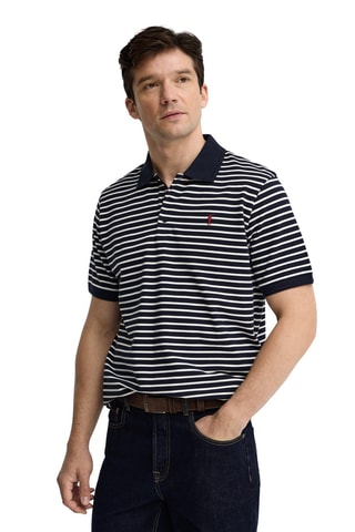 Polo regular - Bleu marine et écru