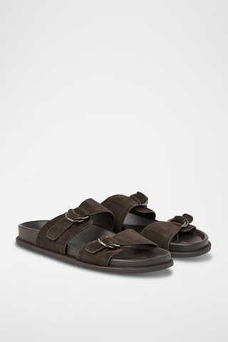 Mules en nubuck - Marron
