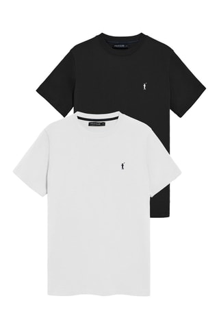 2 T-shirts regular - Noir et blanc