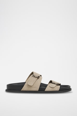 Mules en nubuck - Écru
