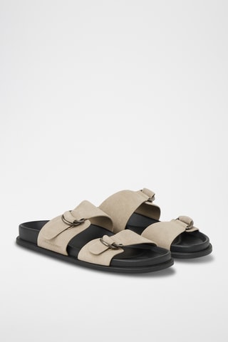 Mules en nubuck - Écru