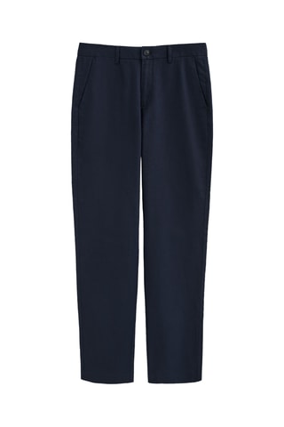 Pantalon regular en lin - Bleu marine