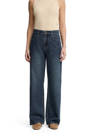 Jean wide legs taille haute - Bleu