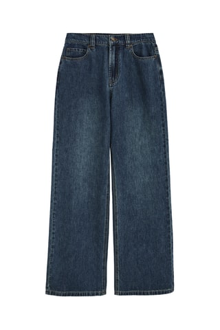 Jean wide legs taille haute - Bleu