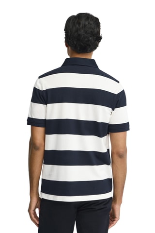 Polo loose - Bleu marine et écru
