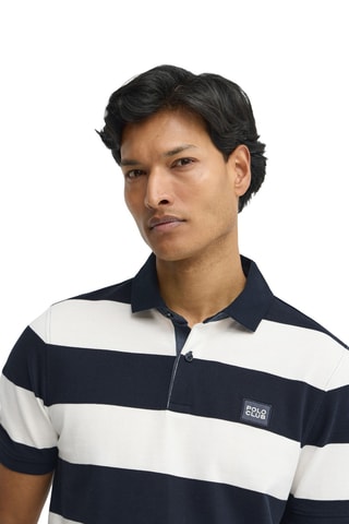 Polo loose - Bleu marine et écru