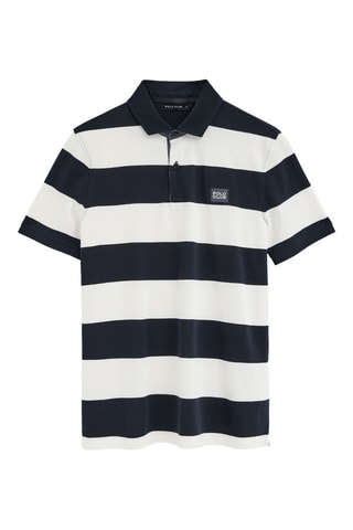 Polo loose - Bleu marine et écru