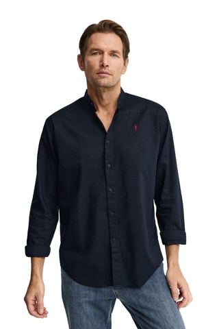 Chemise regular en lin - Bleu marine