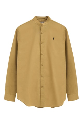 Chemise regular en lin - Kaki