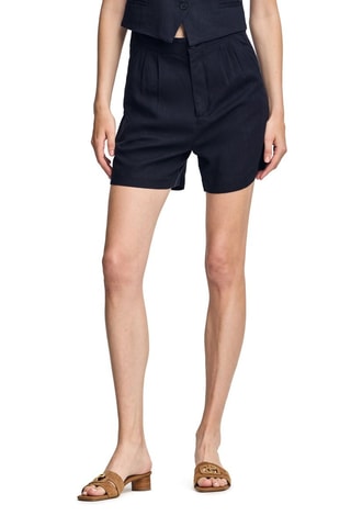 Short relaxed en lin - Bleu marine