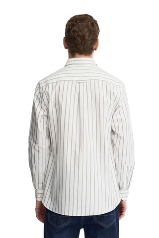 Chemise regular - Écru et bleu marine