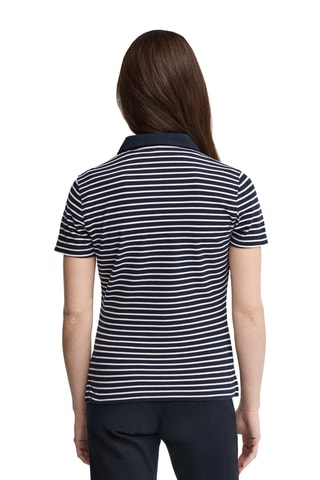 Polo slim - Bleu marine et rose