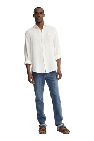 Chemise regular en lin - Blanc