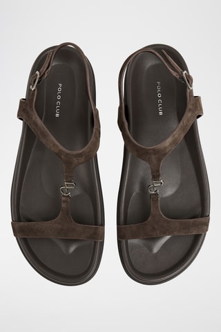 Sandales en cuir de chèvre nubuck - Marron