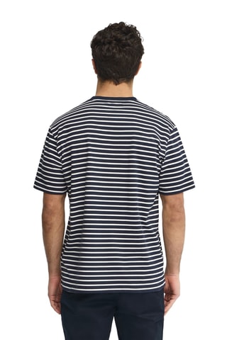 T-shirt loose - Bleu marine et écru