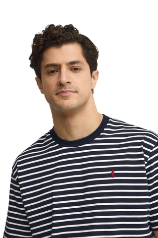 T-shirt loose - Bleu marine et écru