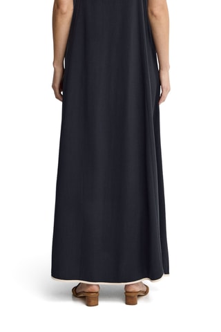 Robe longue relaxed en lin sans manches - Bleu marine