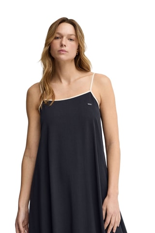 Robe longue relaxed en lin sans manches - Bleu marine