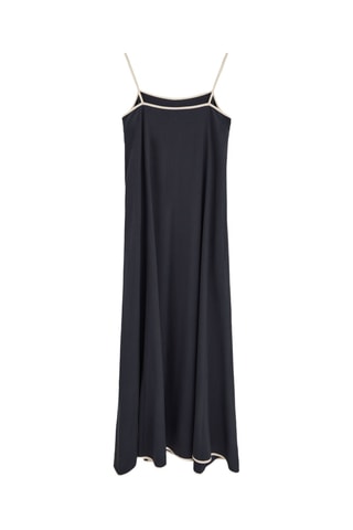 Robe longue relaxed en lin sans manches - Bleu marine