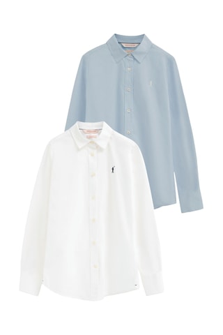2 chemises slim - Blanc et bleu clair