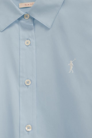 2 chemises slim - Blanc et bleu clair