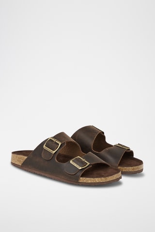 Mules en cuir - Marron