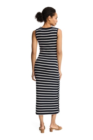 Robe droite regular sans manches - Bleu marine et blanc
