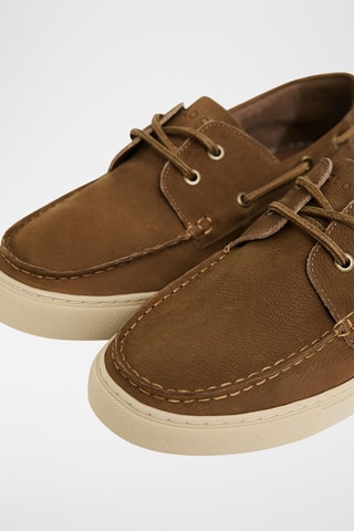 Chaussures bateau en cuir - Marron