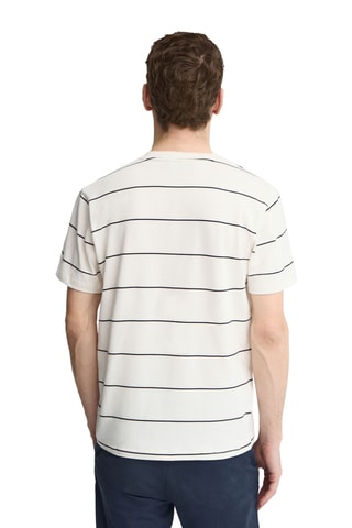 T-shirt loose - Écru et bleu marine