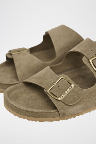 Mules en cuir suédé - Beige