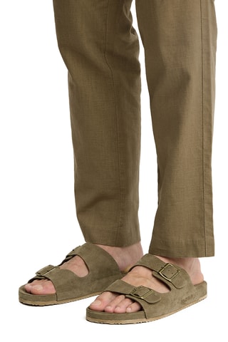 Mules en cuir suédé - Beige