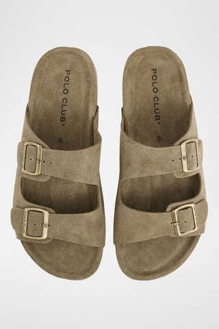 Mules en cuir suédé - Beige