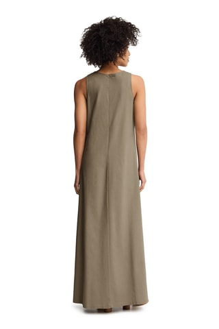 Robe trapèze en lin sans manches - Kaki