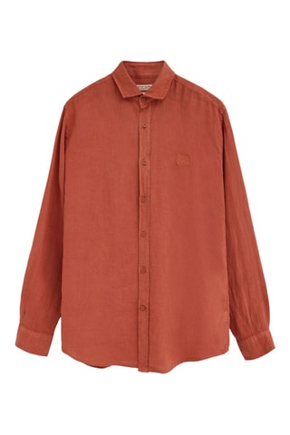 Chemise regular en lin - Rouge